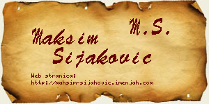 Maksim Šijaković vizit kartica
